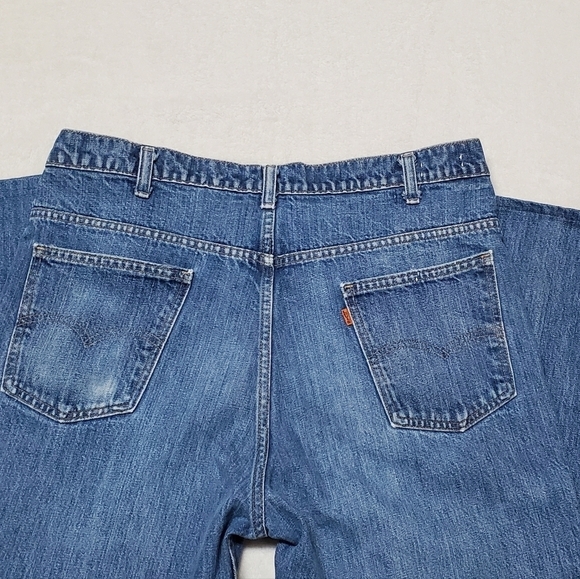 VINTAGE 70s Levi's 646 Orange Tab High Rise Cropped Flare Bell Bottom Jeans - Picture 8 of 12